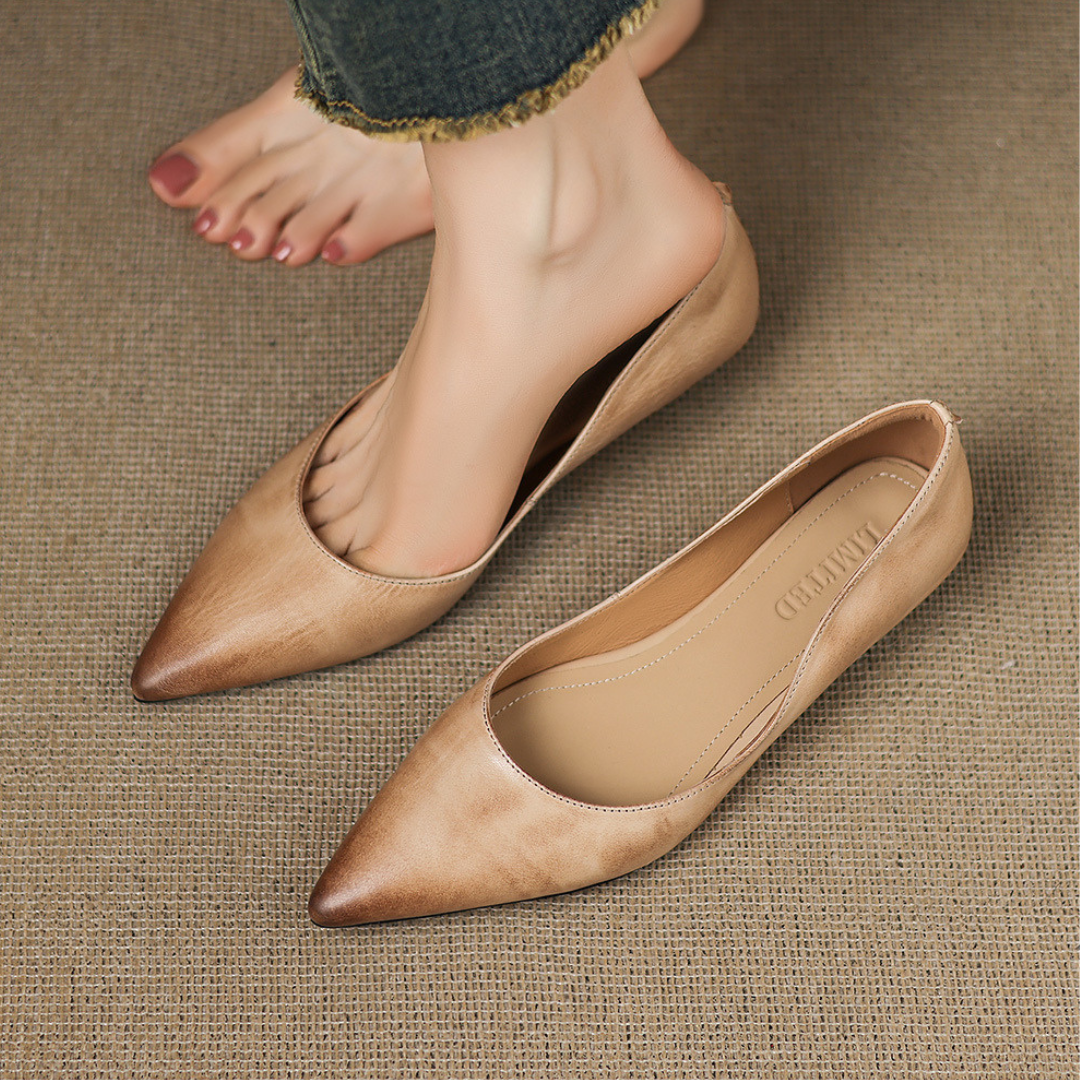 Elora Genuine Leather Flats