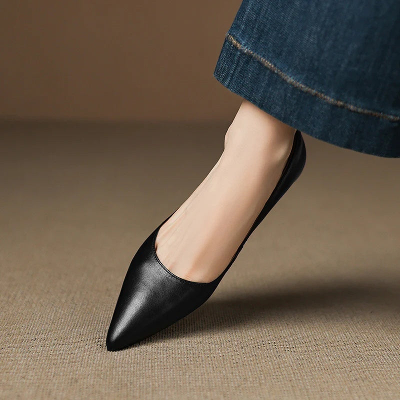 Elora Genuine Leather Flats
