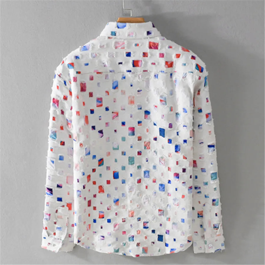 Pixelate™ - Patterned Cotton Shirt