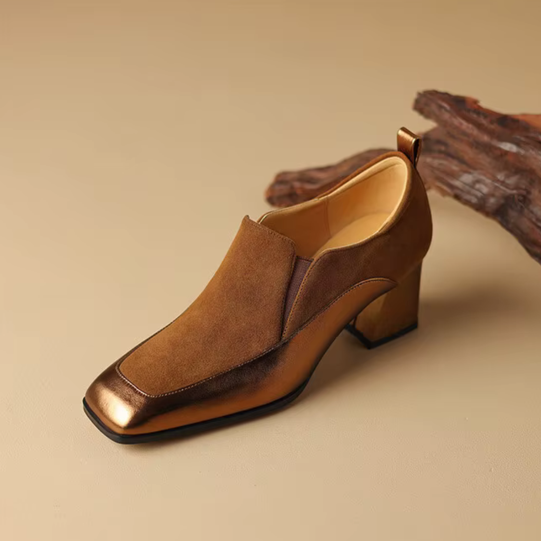 Grace Genuine Leather Block Heels