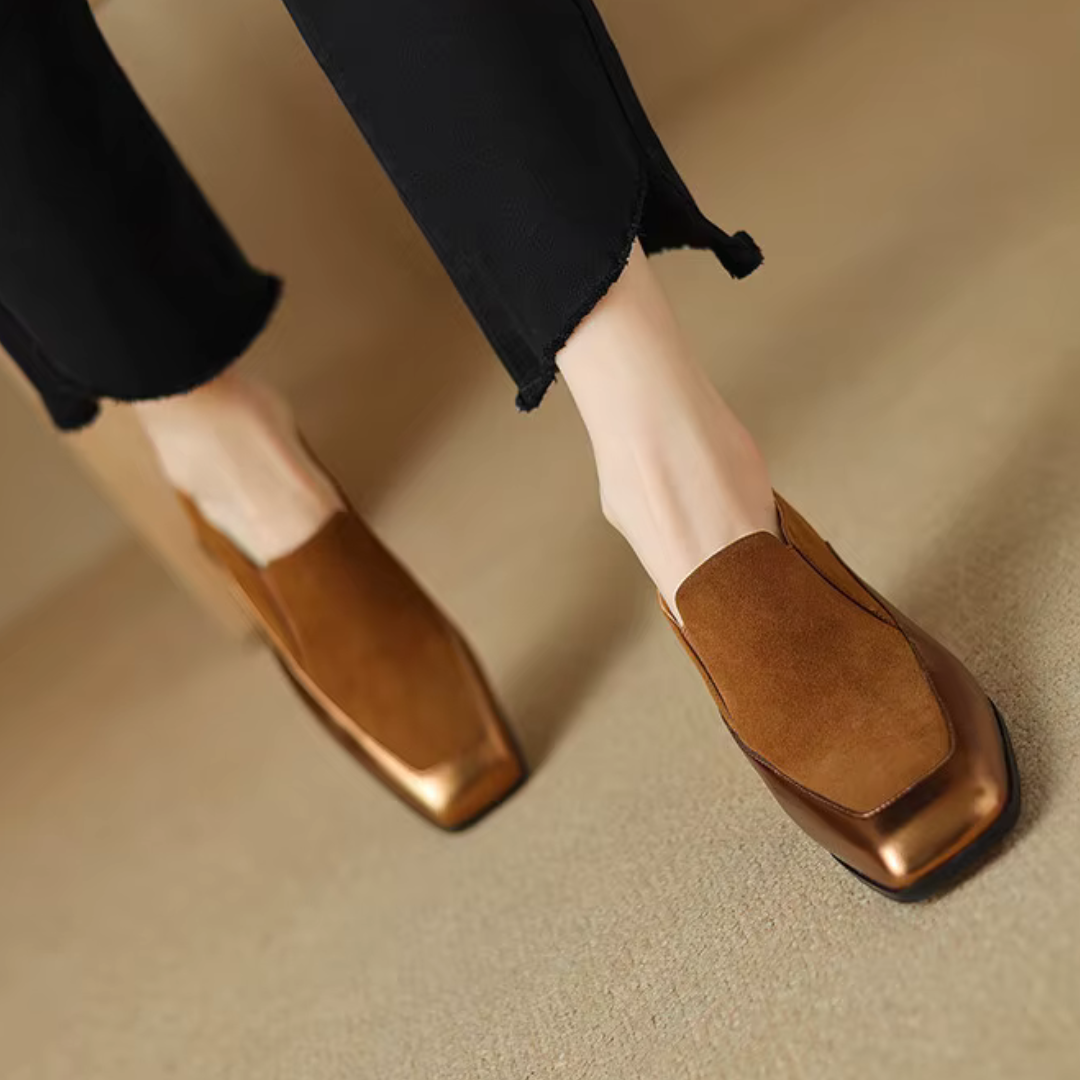 Grace Genuine Leather Block Heels