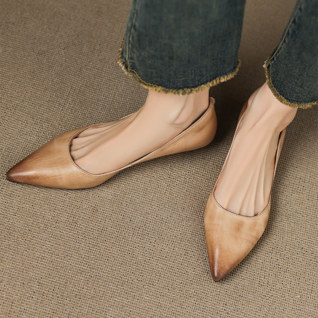 Elora Genuine Leather Flats