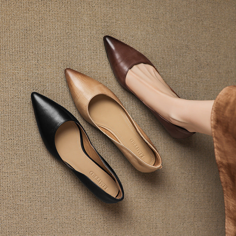 Elora Genuine Leather Flats