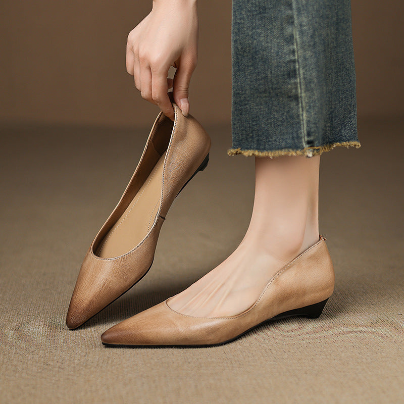 Elora Genuine Leather Flats