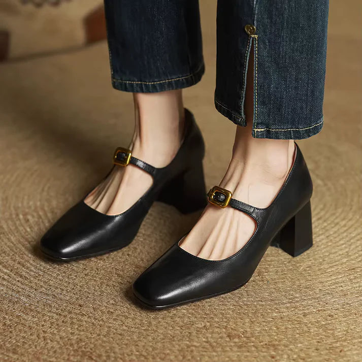 Elara Genuine Leather Heels