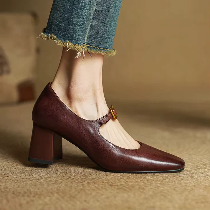 Elara Genuine Leather Heels