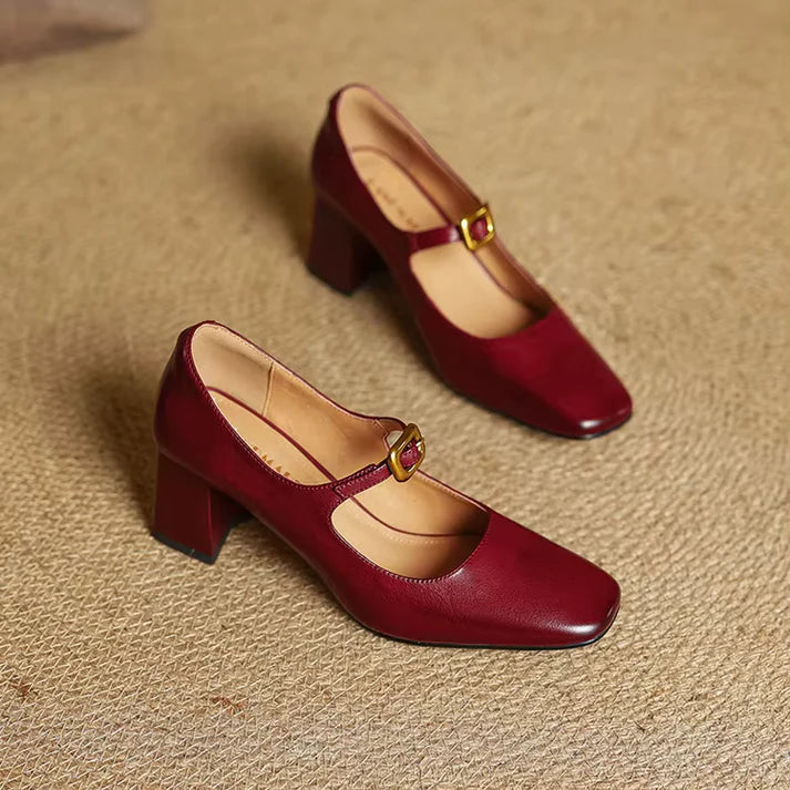 Elara Genuine Leather Heels