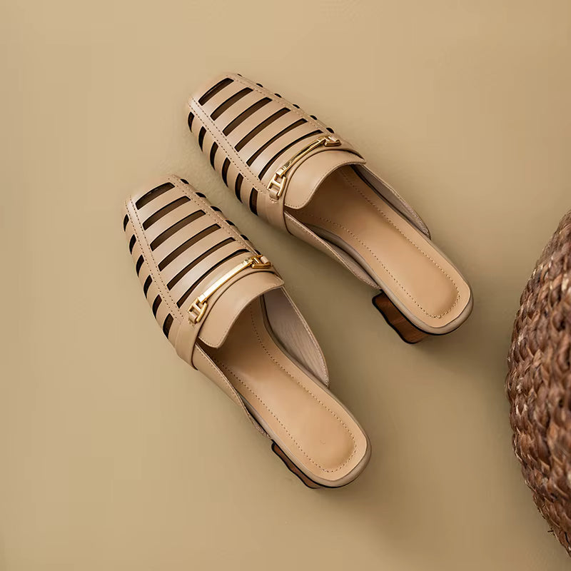 Lucia Genuine Leather Mules