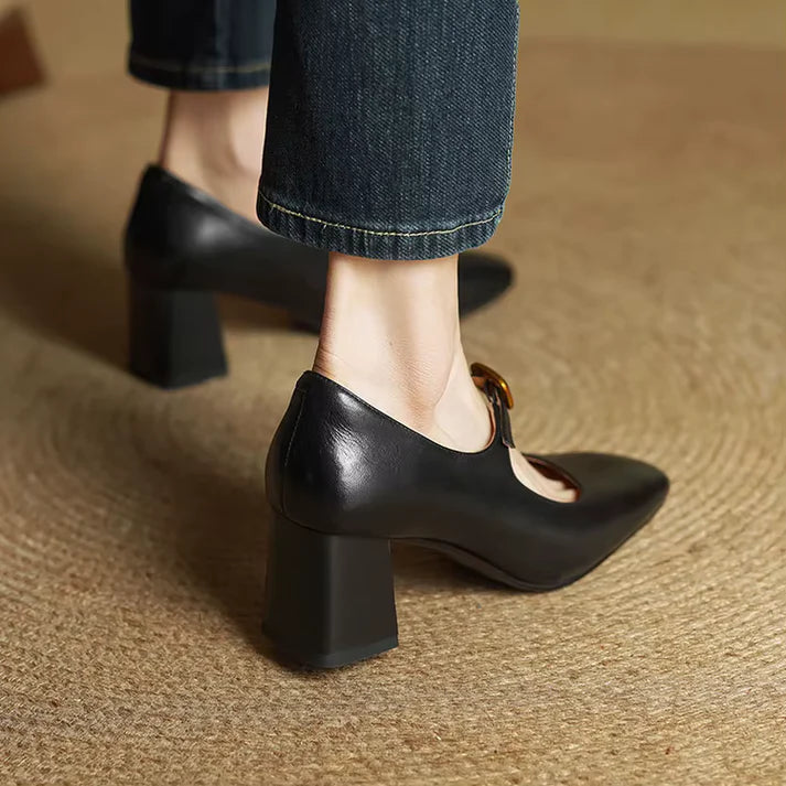 Elara Genuine Leather Heels