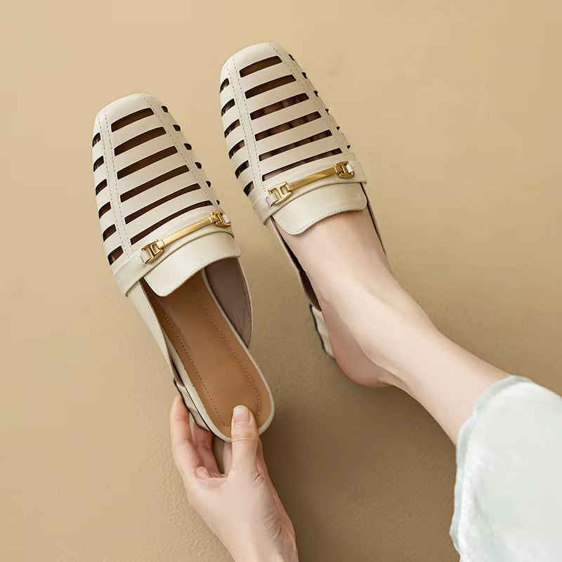 Lucia Genuine Leather Mules