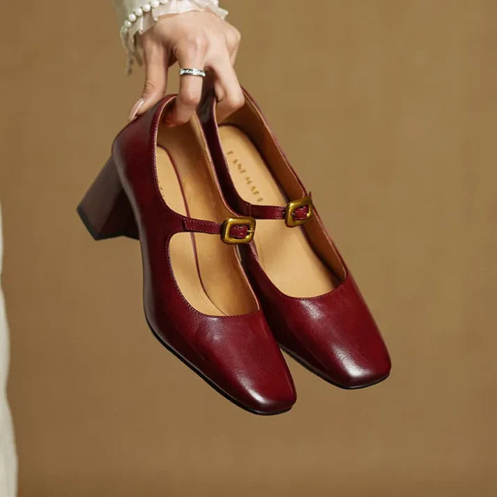 Elara Genuine Leather Heels