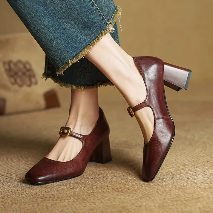 Elara Genuine Leather Heels