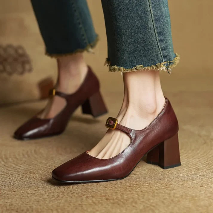Elara Genuine Leather Heels