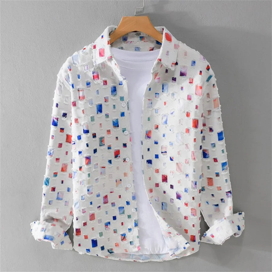 Pixelate™ - Patterned Cotton Shirt