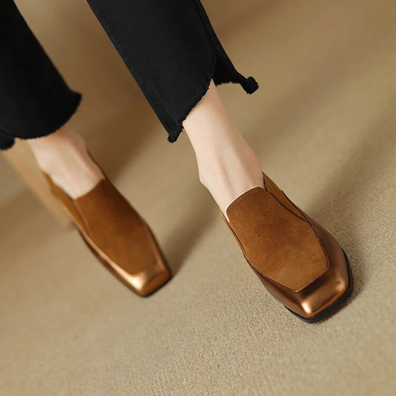 Grace Genuine Leather Block Heels