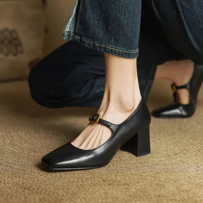Elara Genuine Leather Heels