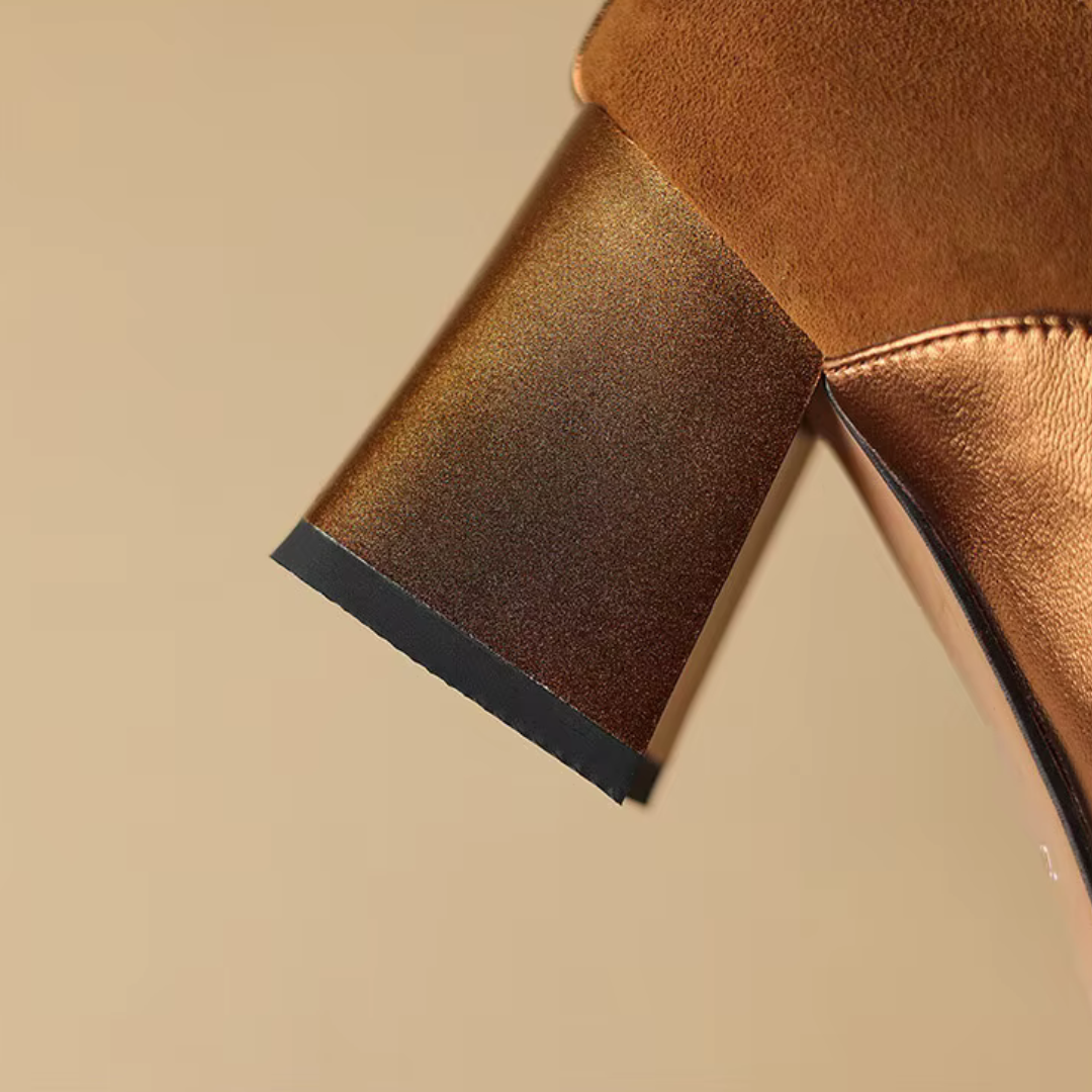 Grace Genuine Leather Block Heels
